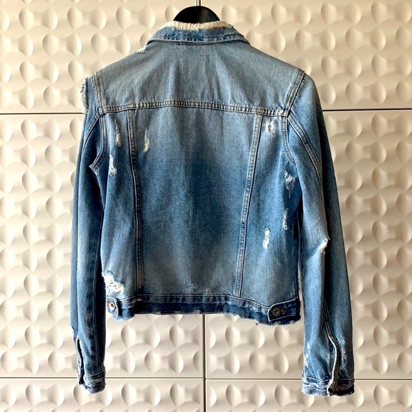 Ripped Fitted Denim Jacket - Picture 2 of 3